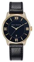 Thumbnail for your product : Ted Baker Stainless Steel Leather Strap Watch