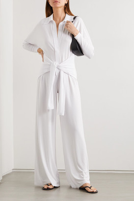 Norma Kamali Tie-front Stretch-jersey Jumpsuit