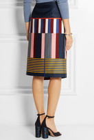 Thumbnail for your product : Suno Printed duchesse-satin wrap skirt