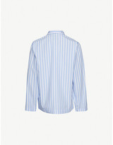 Thumbnail for your product : Tekla Striped long-sleeved organic cotton pyjama top