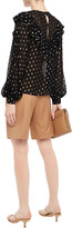 Thumbnail for your product : Sandro Lunea Ruffled Fil Coupe Chiffon Blouse