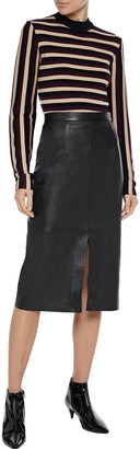 Iris & Ink Malena Split-front Leather Pencil Skirt