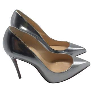 Christian Louboutin Pigalle Silver Leather Heels