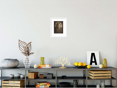 1000Museums Dancing mask - Nootka (The North American Indian v. XI. Cambridge MA: The University Press 1916) by Edward Sheriff Curtis -Framed Giclee Print