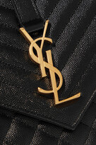 Thumbnail for your product : Saint Laurent Envelope Large Quilted Textured-leather Shoulder Bag - Black