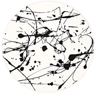 Lisa Perry Reversible Paint-Splatter-Print Circular Placemat - Black, White