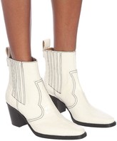 Thumbnail for your product : Ganni Western leather ankle boots