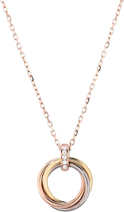 Pre-Owned Cartier Trinity Pendant Necklace 18K Tricolor Gold and Diamonds