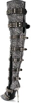 Thumbnail for your product : Philipp Plein Crystal-Embellished Knee-High Boots