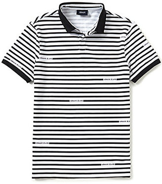 Armani Exchange Armani Jeans Stripe Logo Slim-Fit Short-Sleeve Polo Shirt