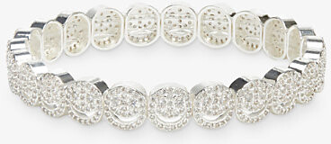 Lisa Gozlan Womens Silver / White The Pavé The Happy Face 18ct Silver Plated Brass and Cubic Zirconia Bracelet 7In