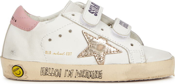Golden Goose Kids Old School Distressed Leather Sneakers (IT21-IT27)