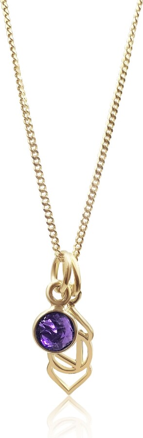 The Jewellery Store London Yellow / Gold Third Eye Chakra/Ajna Chakra Charm Necklace In Gold Vermeil– Amethyst