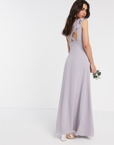 Thumbnail for your product : TFNC Bridesmaid ruffle detail maxi dress in grey
