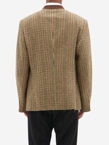 Thumbnail for your product : Maison Margiela Concealed Double-breasted Houndstooth Wool Jacket - Brown