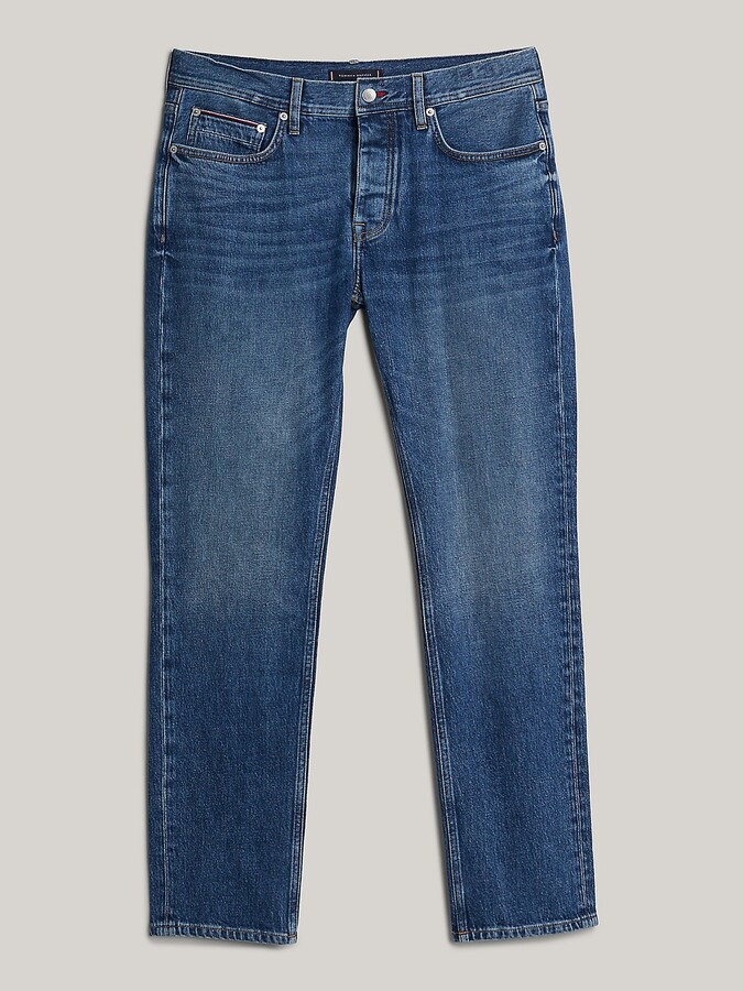 Tommy Hilfiger Men's Whiskered Straight Fit Jean - Navy - 30W x 34L