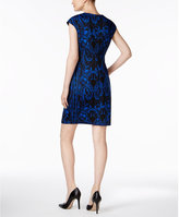 Thumbnail for your product : Connected Petite V-Neck Printed Sheath Dress