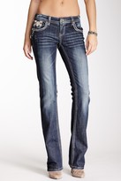 Thumbnail for your product : Grace In LA Denim Mohair Scroll Pocket Bootcut Jean