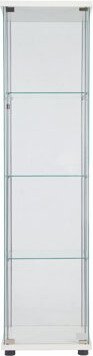 Latitude Run One Door Glass Cabinet Glass Display Cabinet With 4 Shelves