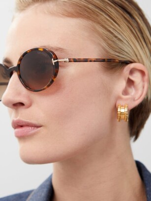 Tom Ford Eyewear Raquel Oval-frame Acetate Sunglasses - Brown Multi -  ShopStyle