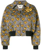 Thumbnail for your product : Fendi jacquard hearts bomber jacket