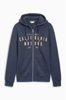 Thumbnail for your product : Next Mens Navy Graphic Zip Through Hoody