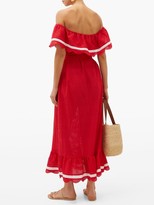 Thumbnail for your product : Marysia Swim Lemnos Ruffled Broderie-anglaise Cotton Dress - Red