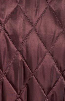 Vince Camuto Belted Mixed Quilted Coat with Detachable Hood