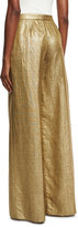 Thumbnail for your product : Etro Metallic High-Rise Wide-Leg Pants, Gold