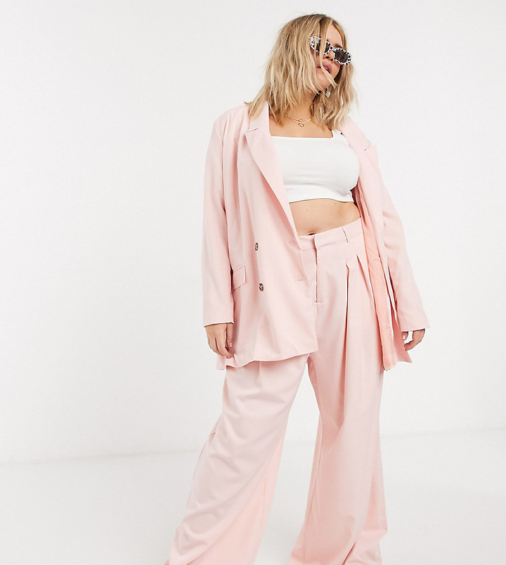 plus size pink trousers