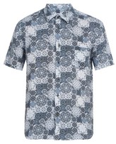 Thumbnail for your product : 120% Lino Floral-print Short-sleeved Linen Shirt - Blue Multi