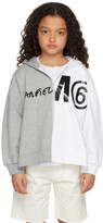Thumbnail for your product : MM6 MAISON MARGIELA Kids Gray & White Contrast Logo Hoodie
