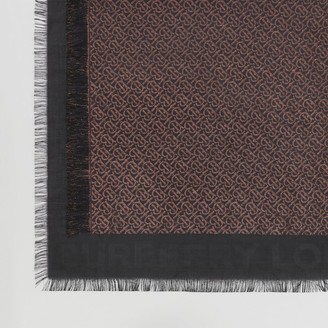 Burberry Metallic Monogram Silk Blend Large Square Scarf