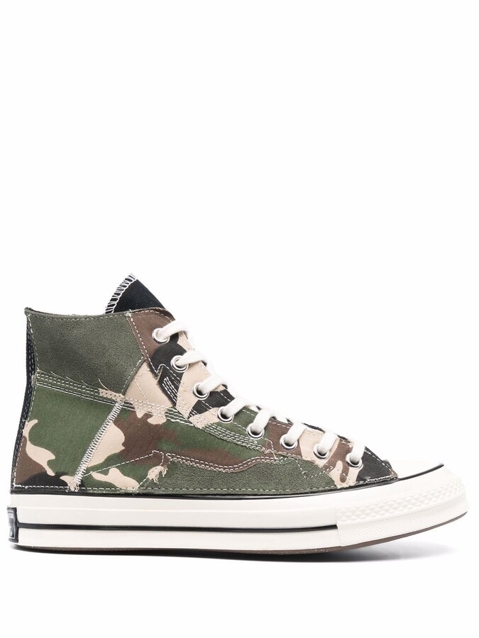 green patchwork converse