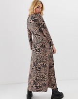Thumbnail for your product : ASOS DESIGN ruched front animal print maxi dress