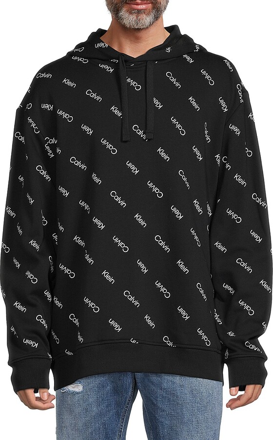 Calvin Klein Performance icon logo 1/4 zip sweatshirt in black - ShopStyle