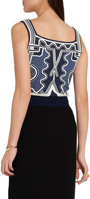 Peter Pilotto Cropped Jacquard-Knit Top