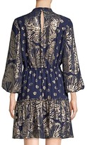 Thumbnail for your product : Lilly Pulitzer Joella Seagrass-Print Metallic Silk Puff-Sleeve A-Line Dress