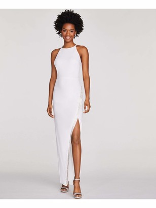 high neck spaghetti strap dress