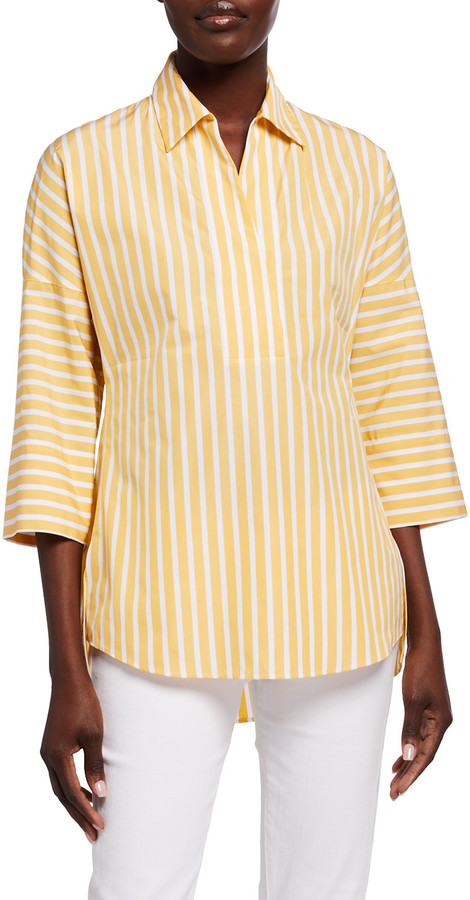 yellow striped blouse