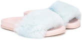Thumbnail for your product : Dolce & Gabbana Kids fur-lined slider sandals