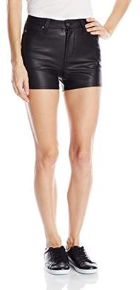 Tripp NYC Junior's Faux Leather High Waisted Short