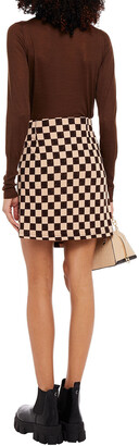 Baum und Pferdgarten Jelena Ruffle-trimmed Checked Jersey Mini Wrap Skirt