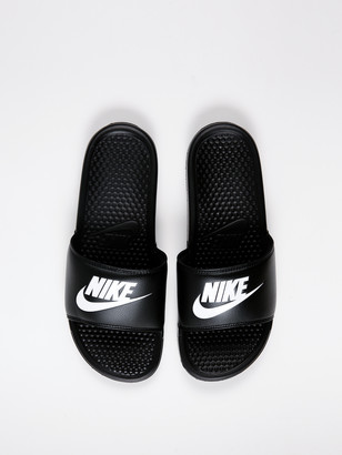 Nike Mens Benassi Slides in Black White