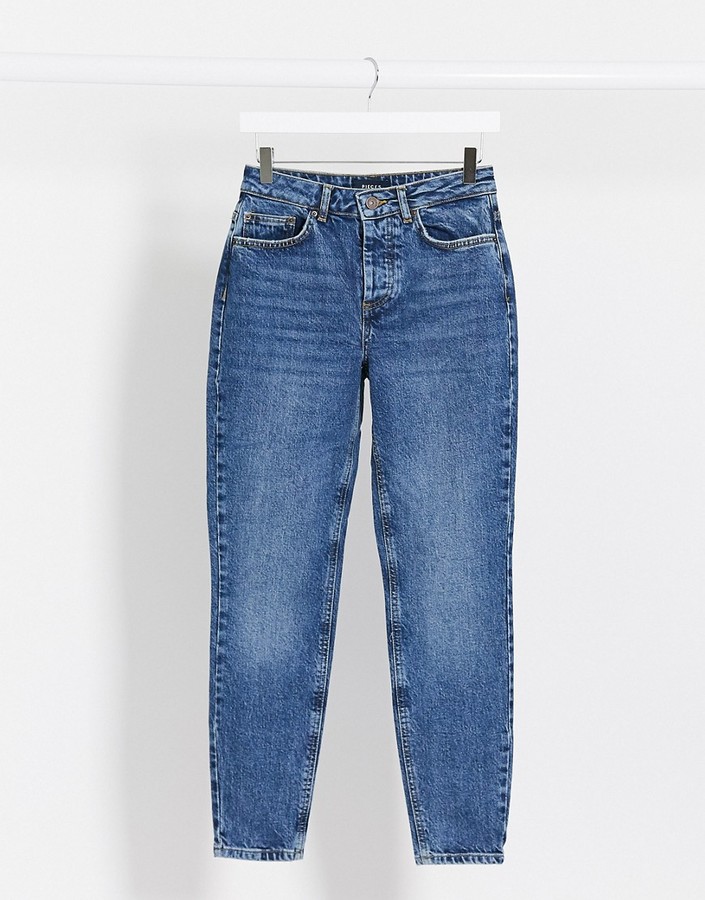 Pieces cara high waisted skinny jeans in blue - ShopStyle