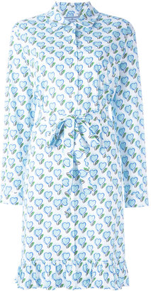 Prada hearts print shirt dress - women - Cotton/Spandex/Elastane - 40
