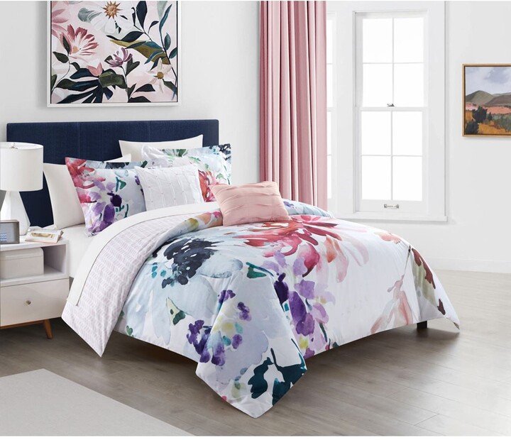 1 Sham+1 Pillow Twin Details about   Soft Floral-Watercolor Comforter Set 1 Comforter 