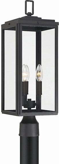 Crystorama Byron Outdoor Post Light in Black, Size: 3 light