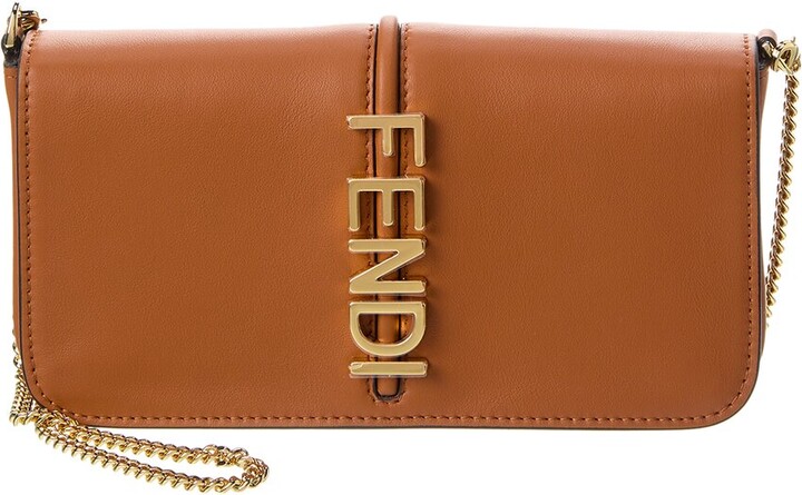 Fendi Fendigraphy Leather Chain Wallet (Wallets and Small Leather