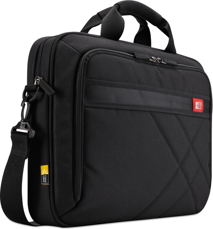 Case Logic 3201434 17.3 in. x 3.2 in. x 12.5 in. Polyester Diamond Briefcase for 17 in. Devices - Black
